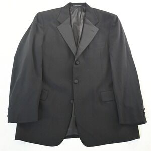 Mickey Spatz 44L‎ Black 100% Wool Italy Made Mens Tux Tuxedo Dinner Jacket